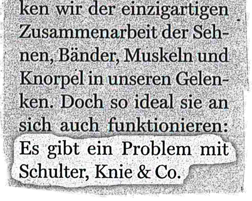 Problem mit Schulter, Knie & Co