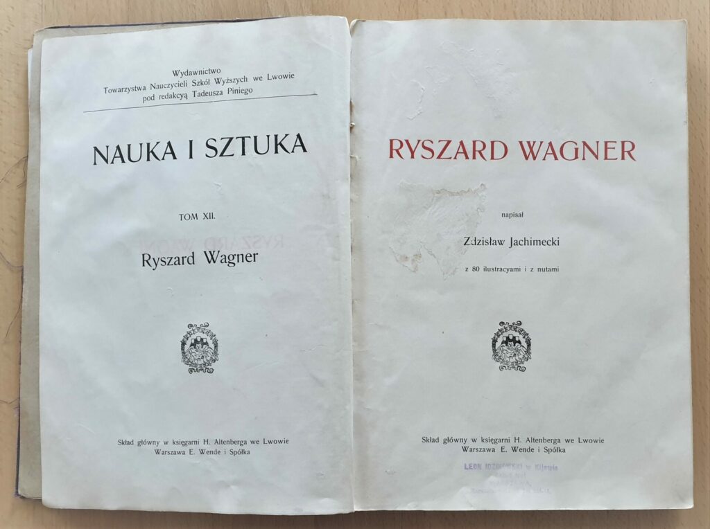 Titelseite der Biographie Richard Wagners von Zdzislaw Jachimecki